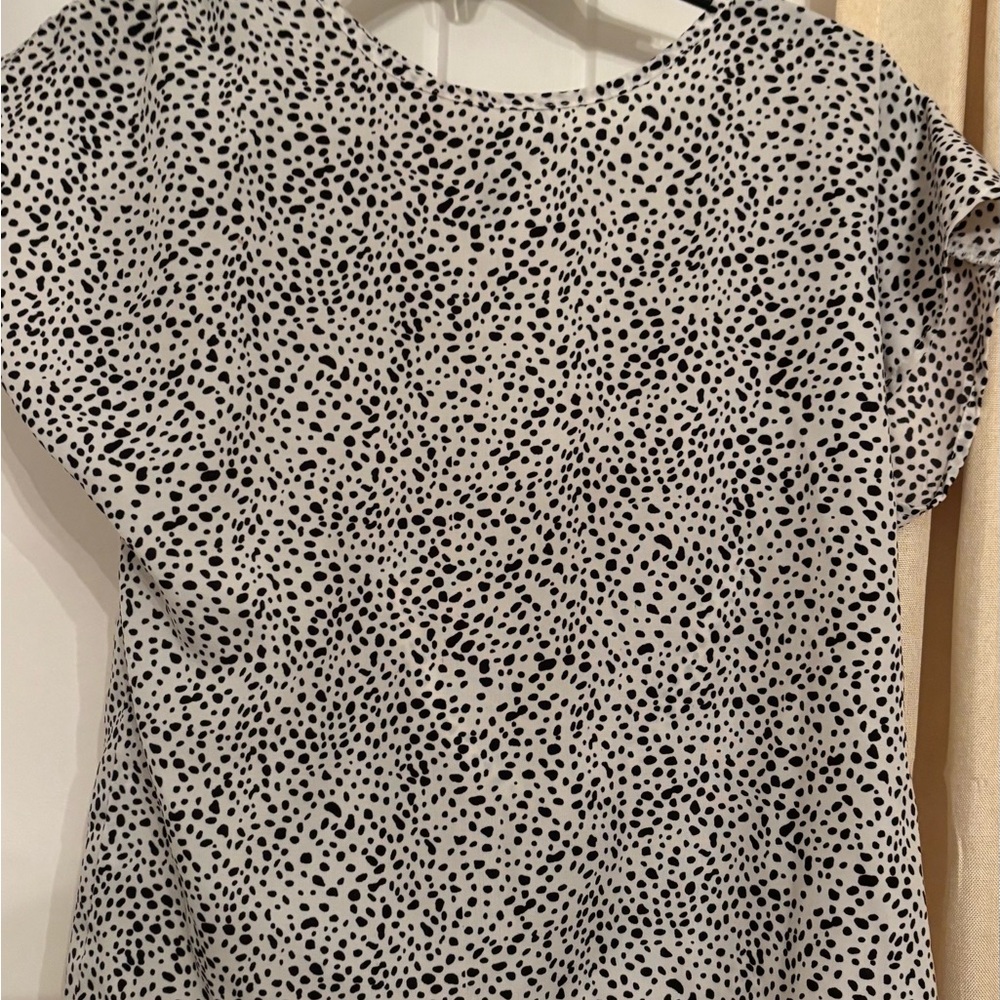 Spotted Black and White Women's Top